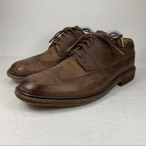 John A. Frye Brown Leather Wingtip Oxford Shoe